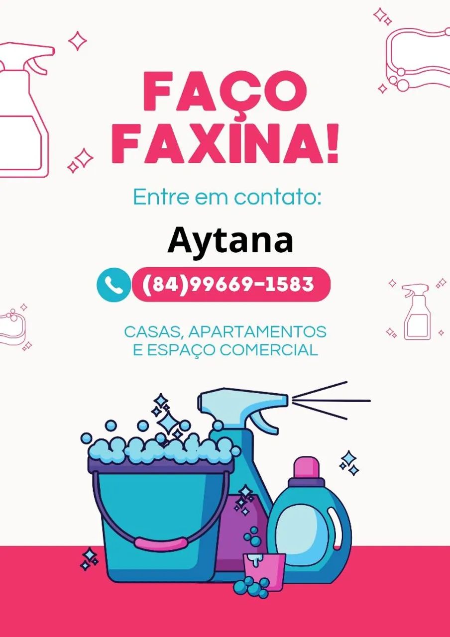 Faço faxinas em geral qualquer coisa chama no PV?
