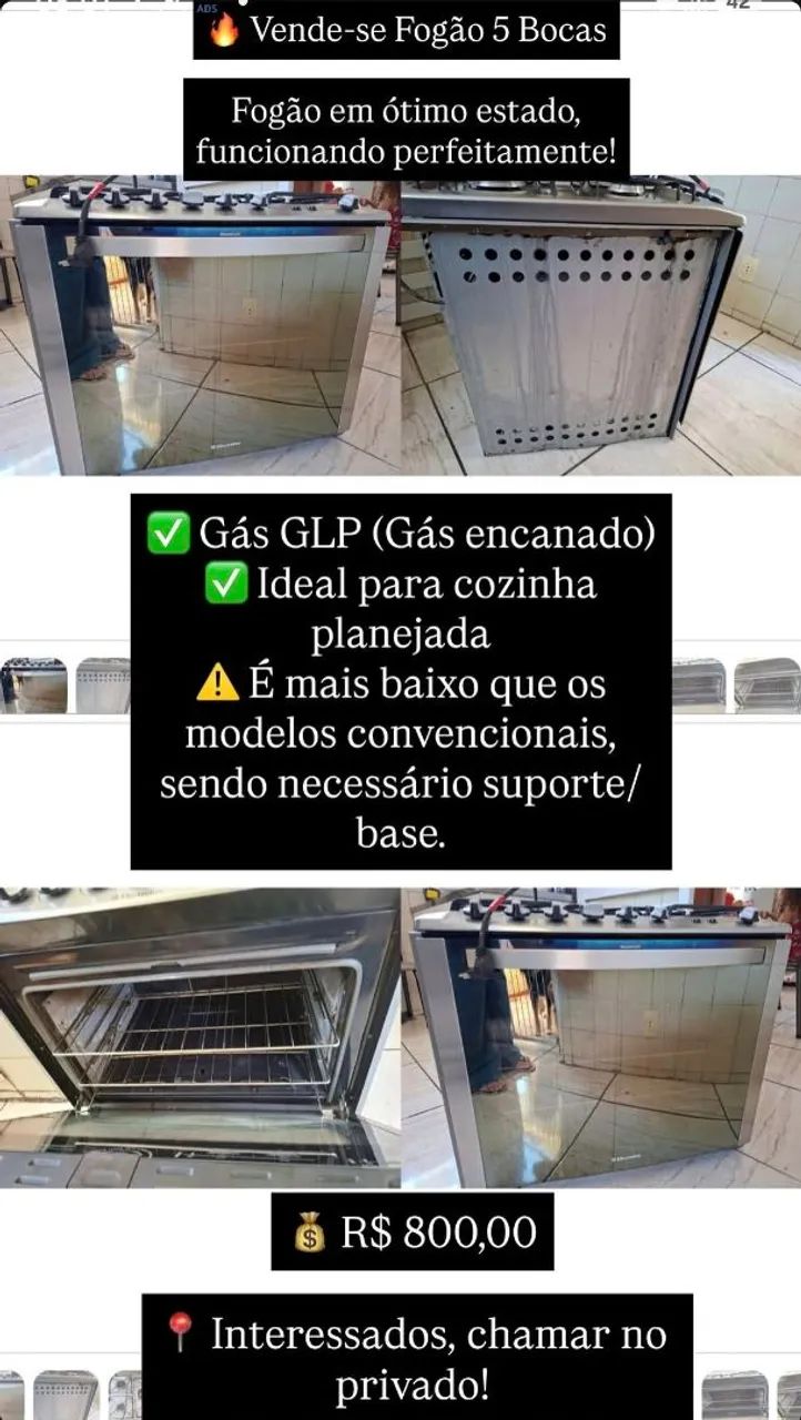 Fogão  5 boca 