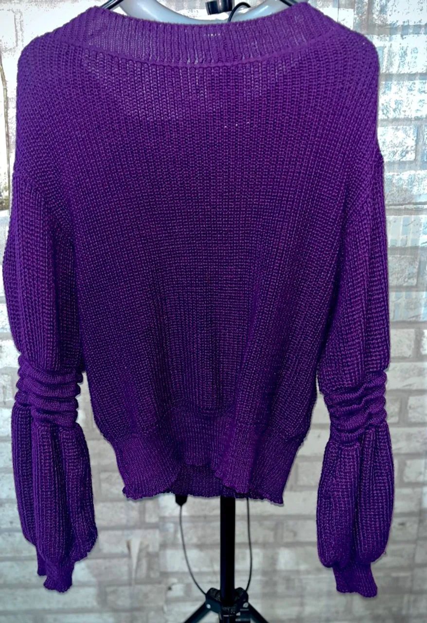 Casaco tricô roxo - Foto 2