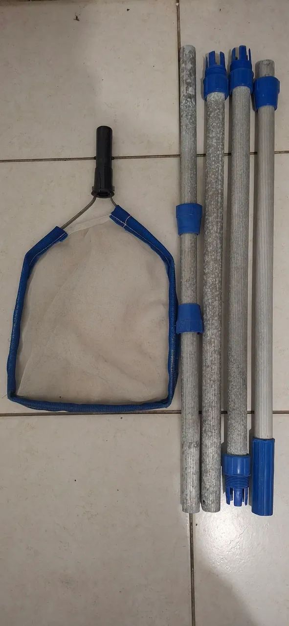 Peneira para piscina e cabo telescópico 