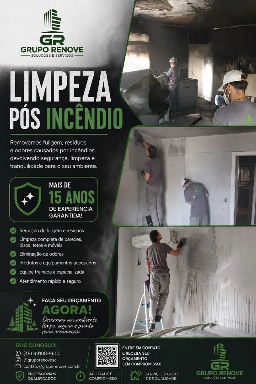 Limpeza pós incêndio 