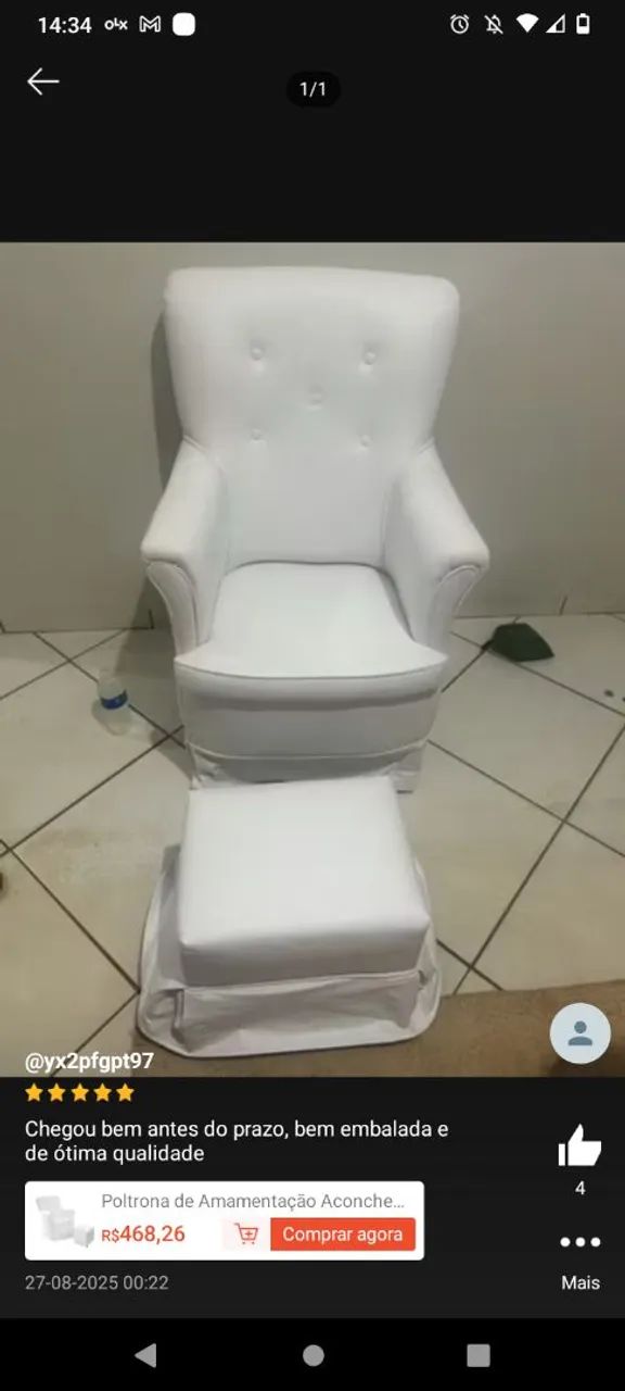 Cadeira amamentação rose bebe