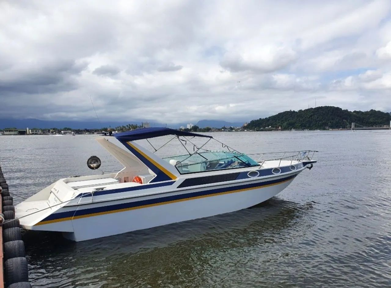 LANCHA COBRA 28 DIESEL - MOTOR VOLVO KAD42 COM APENAS 401H - DOC. OK - ACEITO TROCA<br> - Foto 9