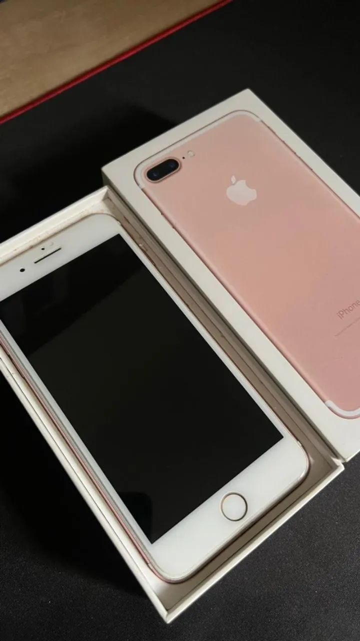 iPhone 7 Plus Rose Gold + Caixa Original - Para Peças ou Reparo