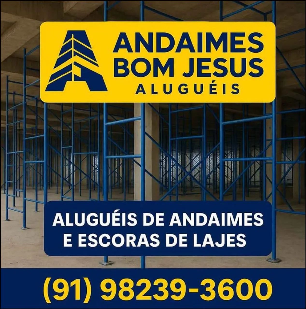 Andaimes e escória de lajes 