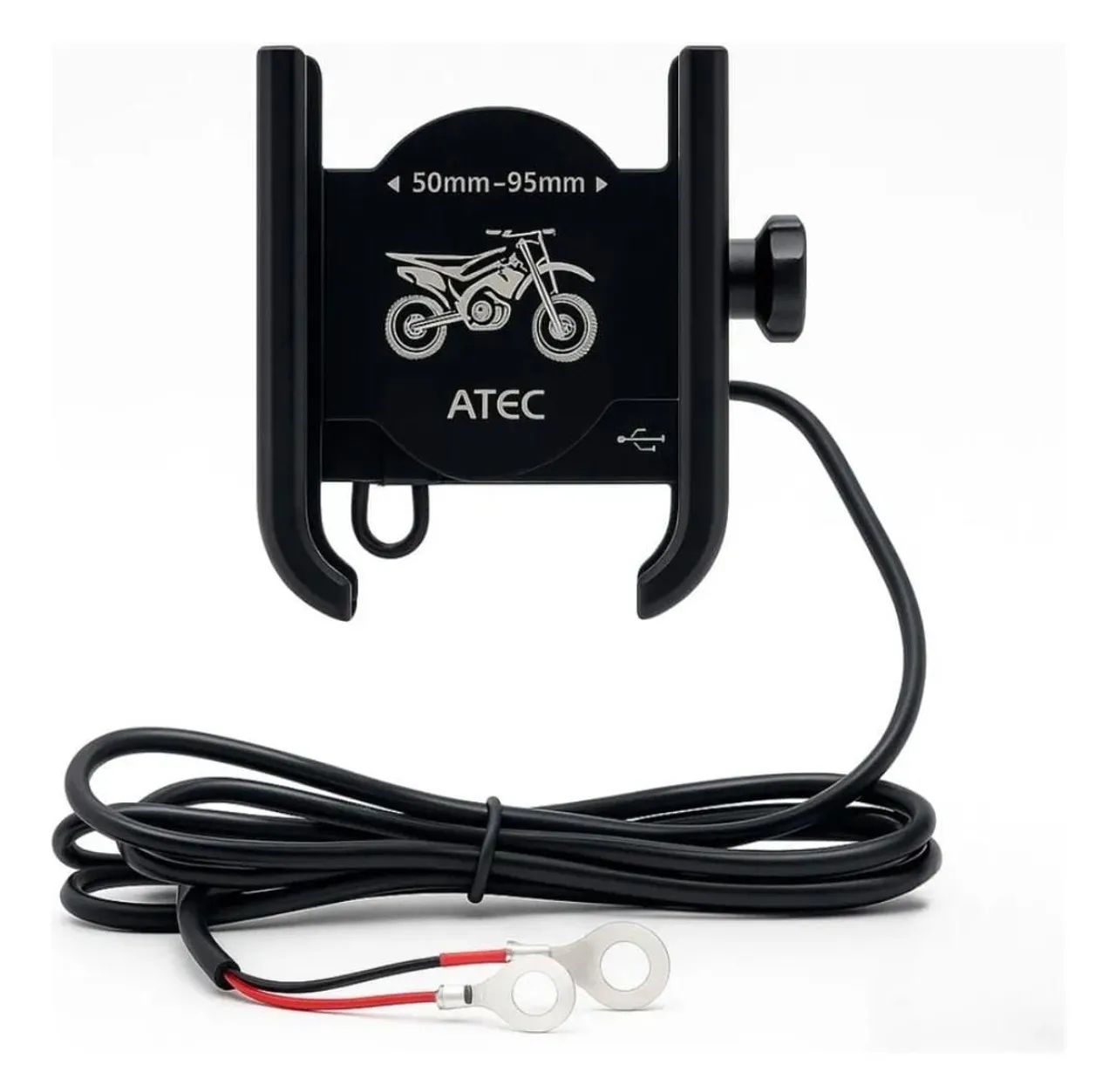 Suporte celular moto com carregador usb - metal aluminio - Foto 5
