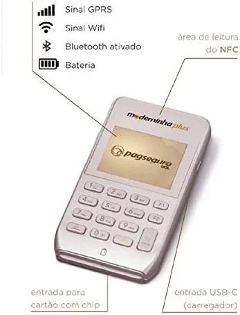Maquininha moderninha Plus funcionando