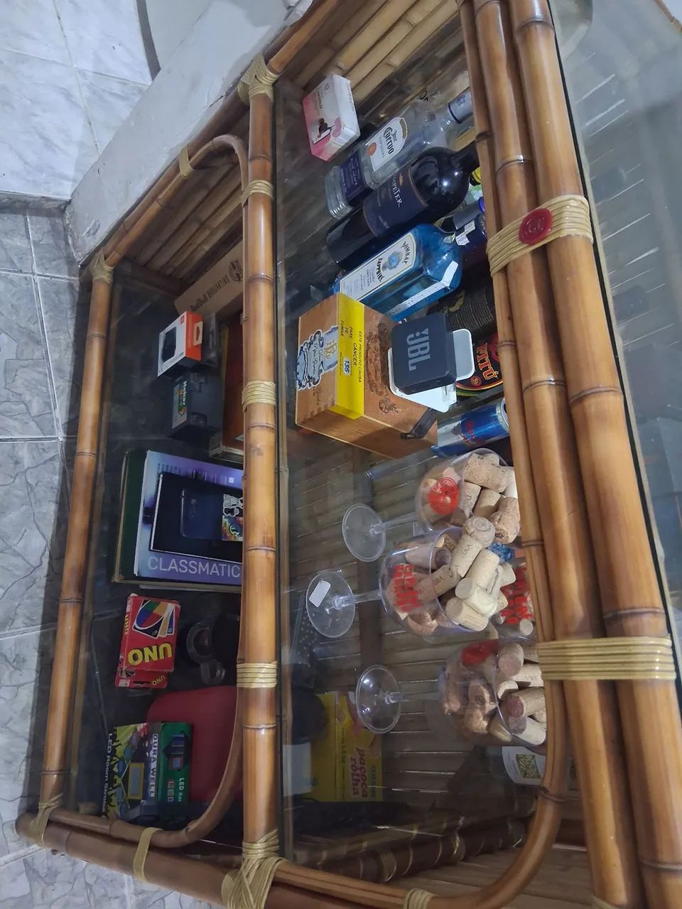 Balcão de Bambu/Vidro 