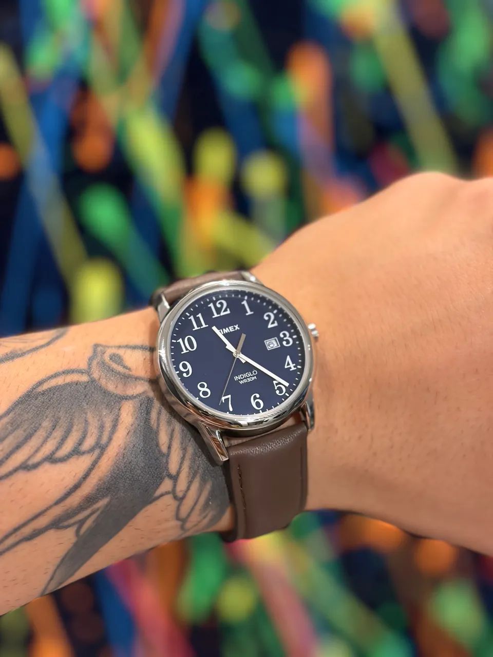 Relógio Timex Americano - Easy Reader - 38mm pulseira em couro Indiglo - Foto 4