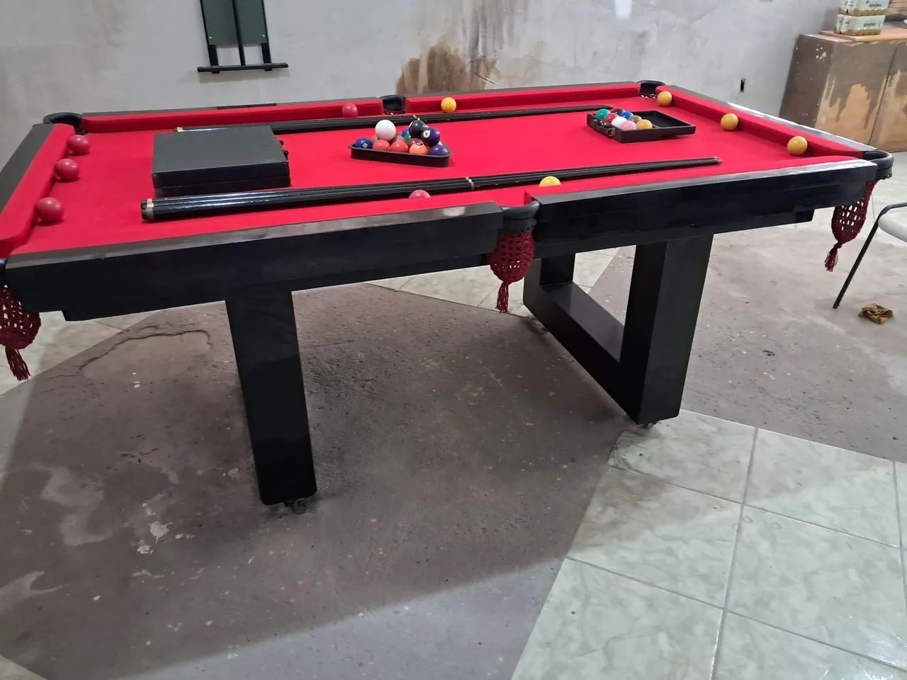 Mesa de sinuca  com tampa de madeira em otimo estado  - Foto 2