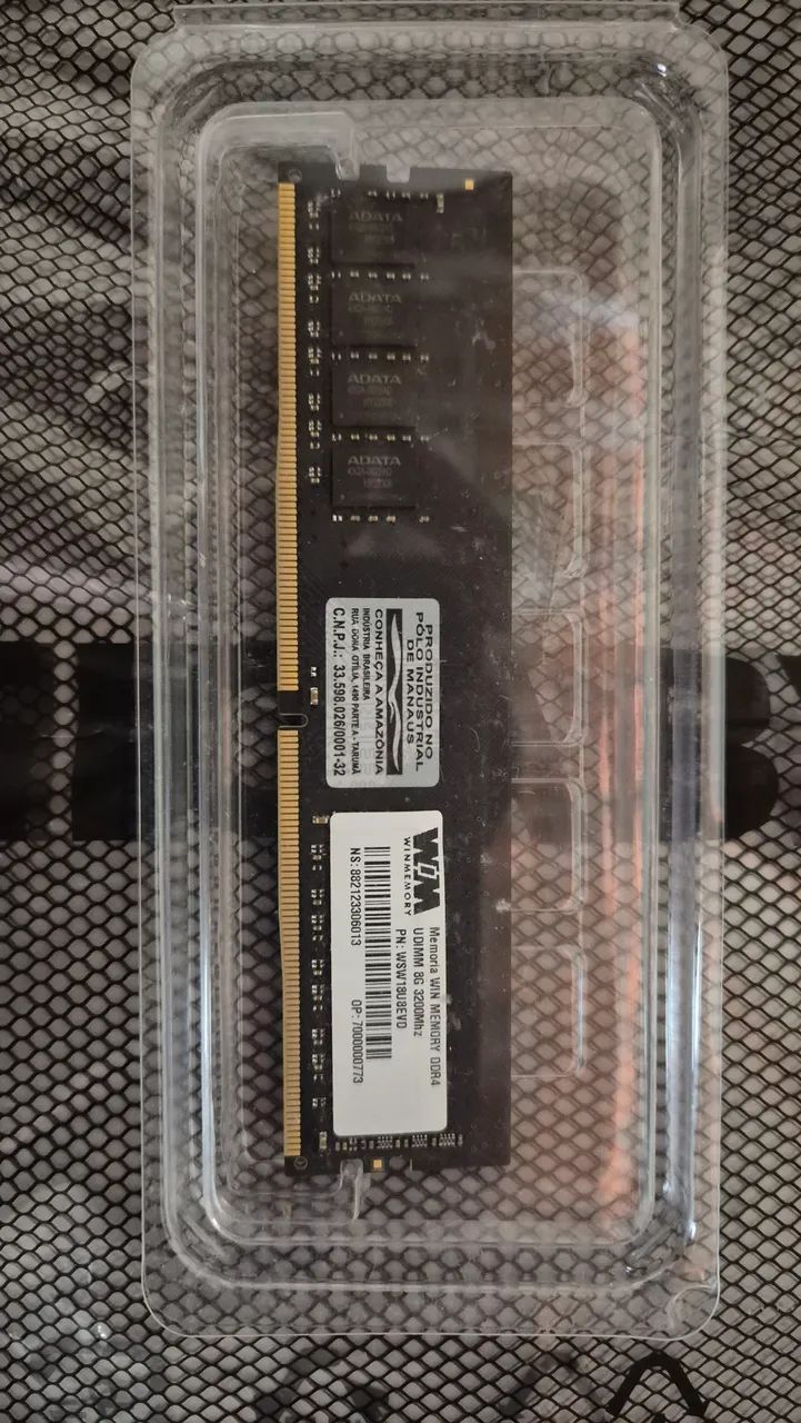 Memória RAM 8GB, DDR4, 3200Mhz, UDIMM