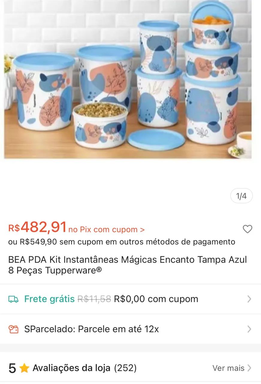 Kit 8 Potes Tupperware - Foto 5