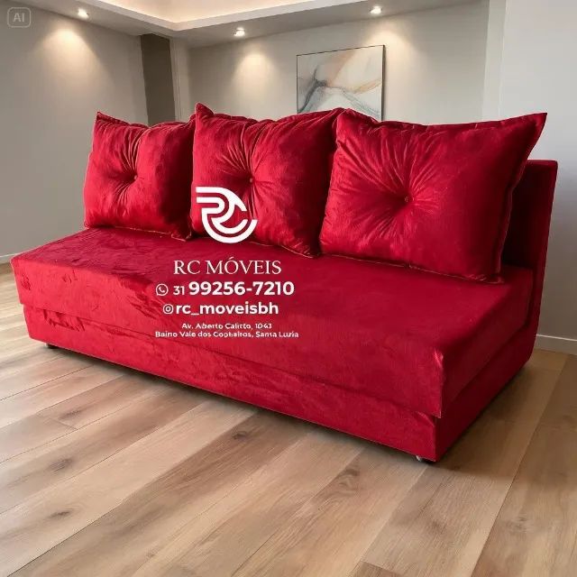 Sofá Cama Bicama 1,70m Suede D33 Compacto e Funcional - Foto 5