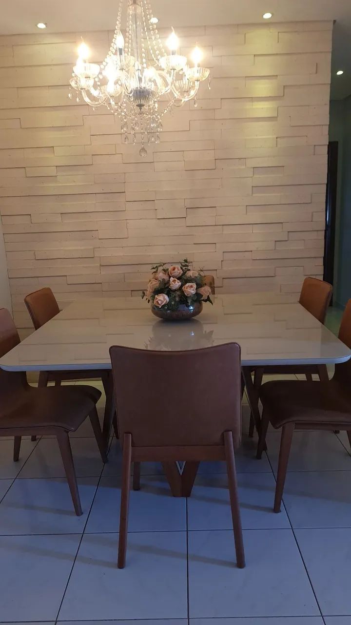 Mesa Vidro Branco Sala de Jantar - Foto 5