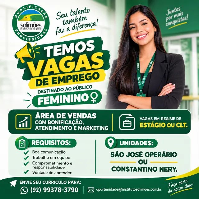 VENDEDORA COM E SEM EXPERIENCIA