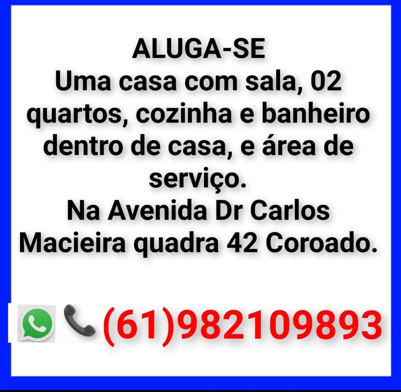 Alugo casa no bairro do Coroado em São Luís MA.