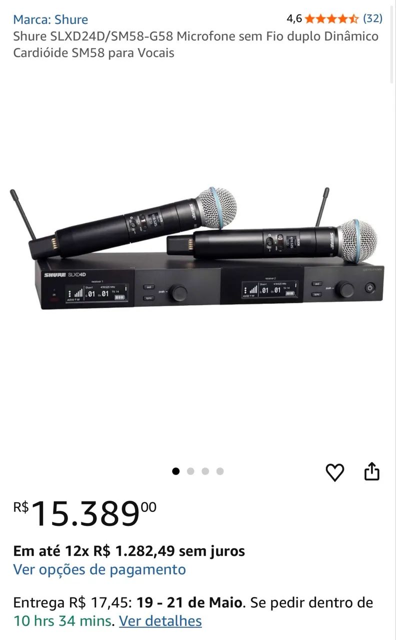 Microfone Shure Beta NOVO 440255283505418242