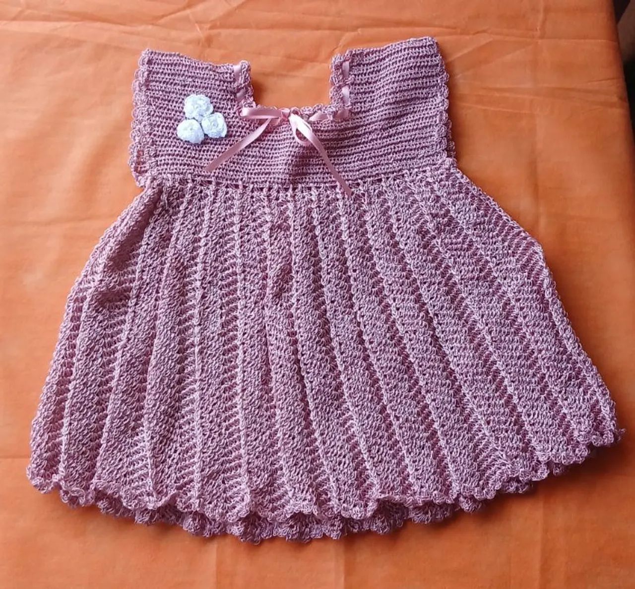Vestido em Crochê até 3 Anos