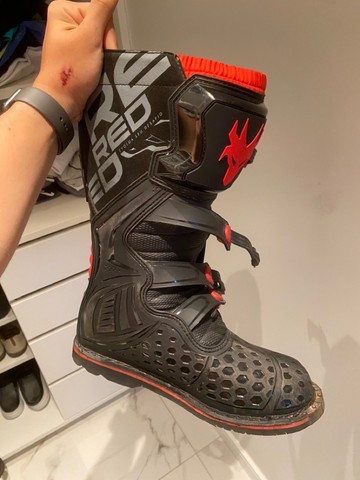 Botas red dragon com roupa e luvas -moto cross 