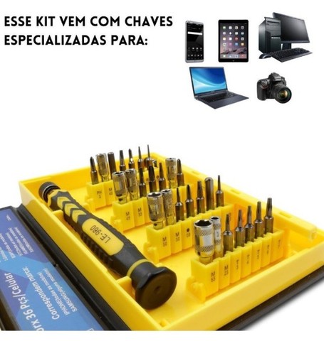 Kit Ferramentas 38 Chaves Celular Tablet Notebook Relógio Pc It Blue Novo  - Foto 3
