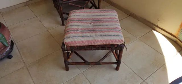 Conjunto em Cana da Índia Poltrona e assento para os pés no - Foto 5