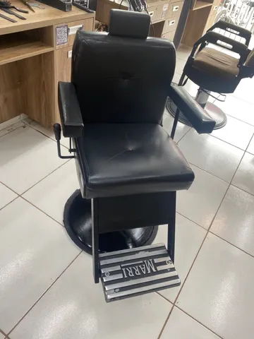 Poltrona Cadeira Barbeiro Salão Reclinável Dubai Barber - Marri