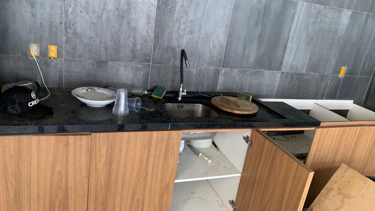 Bancada com pia - 2 folhas de mármore 2x1 - Foto 2