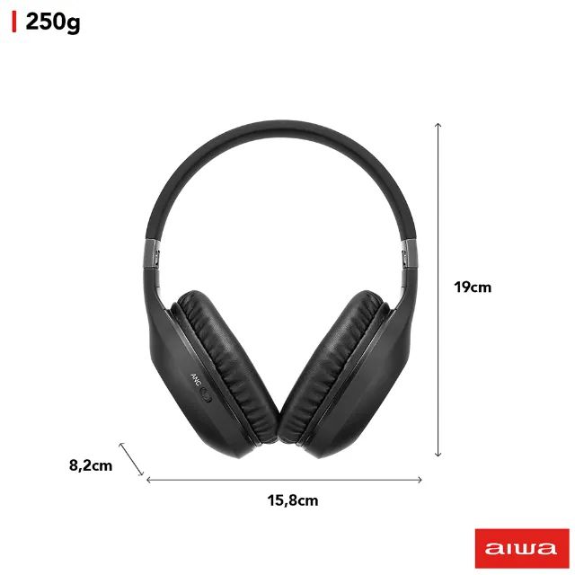 Fone de Ouvido Headphone sem fio Bluetooth Wireless Aiwa Aws HP-02-B Cancelamento de Ruído - Foto 3