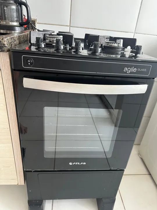Cooktop 4 Bocas Atlas Preto Usado Fogões e Fornos Plano Diretor