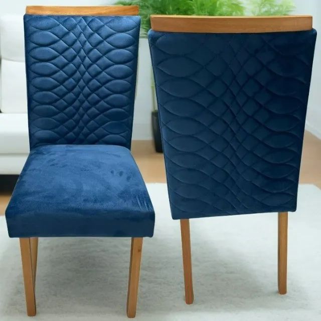 Pronta entrega!! Kit 2 Cadeiras Hamburgo Mel/Azul 