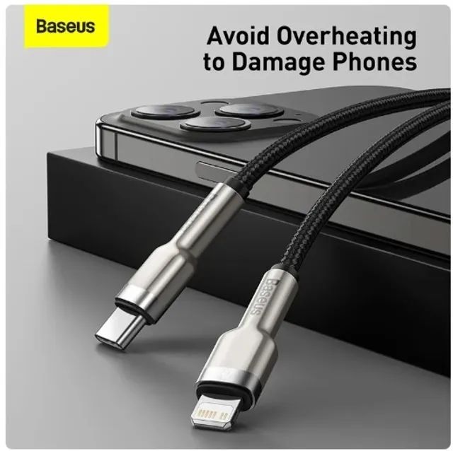 Cabo iPhone Baseus / pontas em metal / Tipo C PD 20W, Cabo de Dados, Carregamento Ráp - Foto 3
