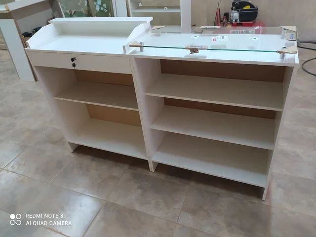 Balcão caixa + Balcão simples c/ tv MDF  - Foto 2