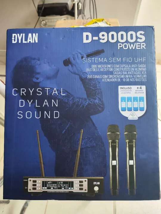 Microfone sem fio duplo Dylan D-9000S
