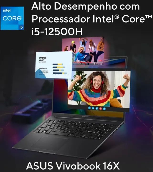 Notebook Asus Vivobook 16X RTX2050 - Lacrado, 1 ano de garantia.  - Foto 2