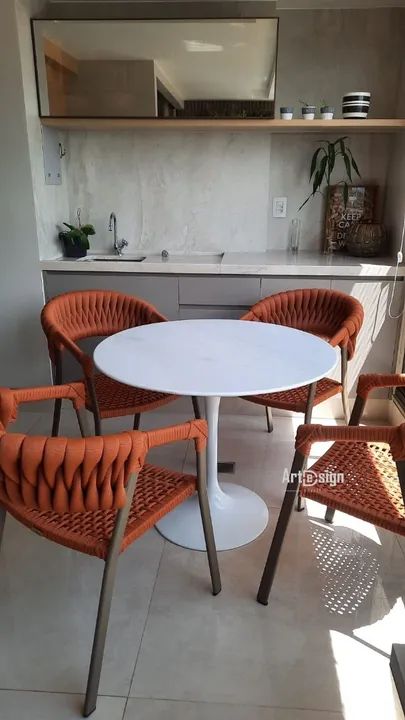 Mesa Saarinen mármore Espírito Santo 80cm oferta  - Foto 2