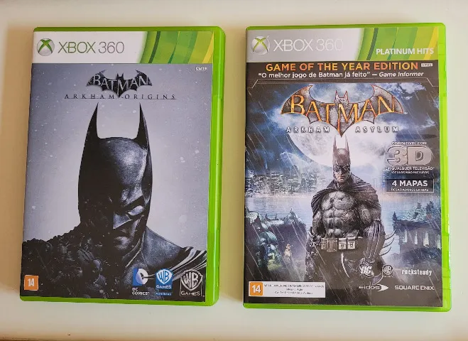 Jogos p/ Xbox 360 =Batman Arkham Origins Original + Arkham Asylum Game of The Year Edition