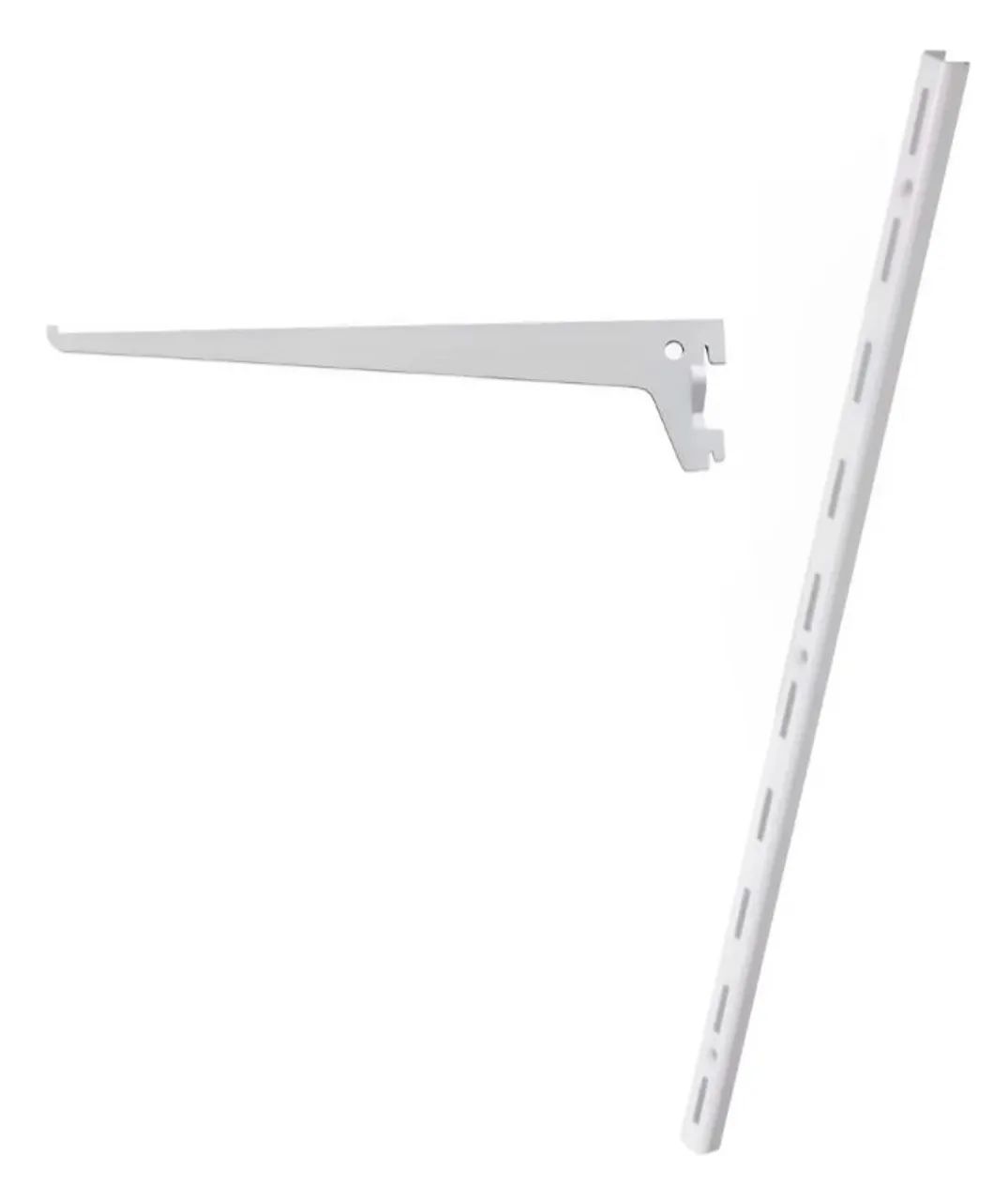 Dois Trilhos para Prateleira de Parede 1,50cm (cada)-Branco + 8 suportes 45cm (cada) - Foto 4
