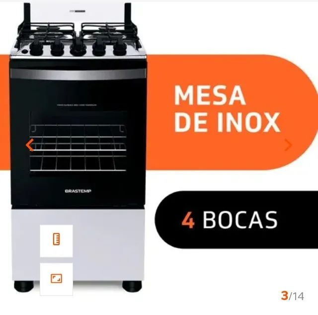 Fogão Brastemp 4 Bocas Branco com Duas Prateleiras com Alturas Ajustáveis - BFO4NBB - Foto 6