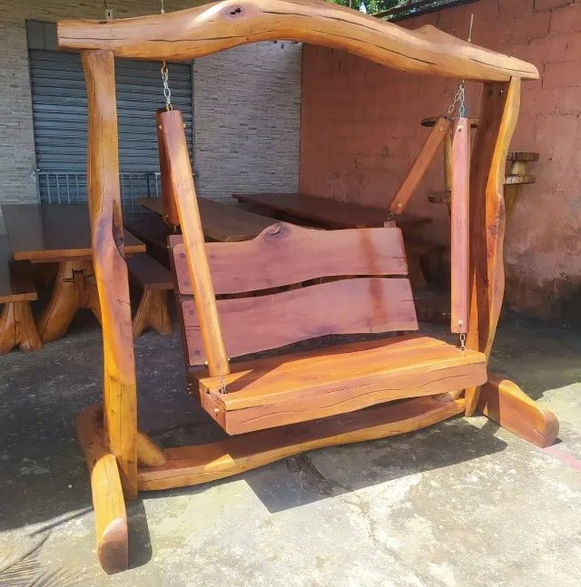 Balanço Rústico de madeira maciça pronta entrega