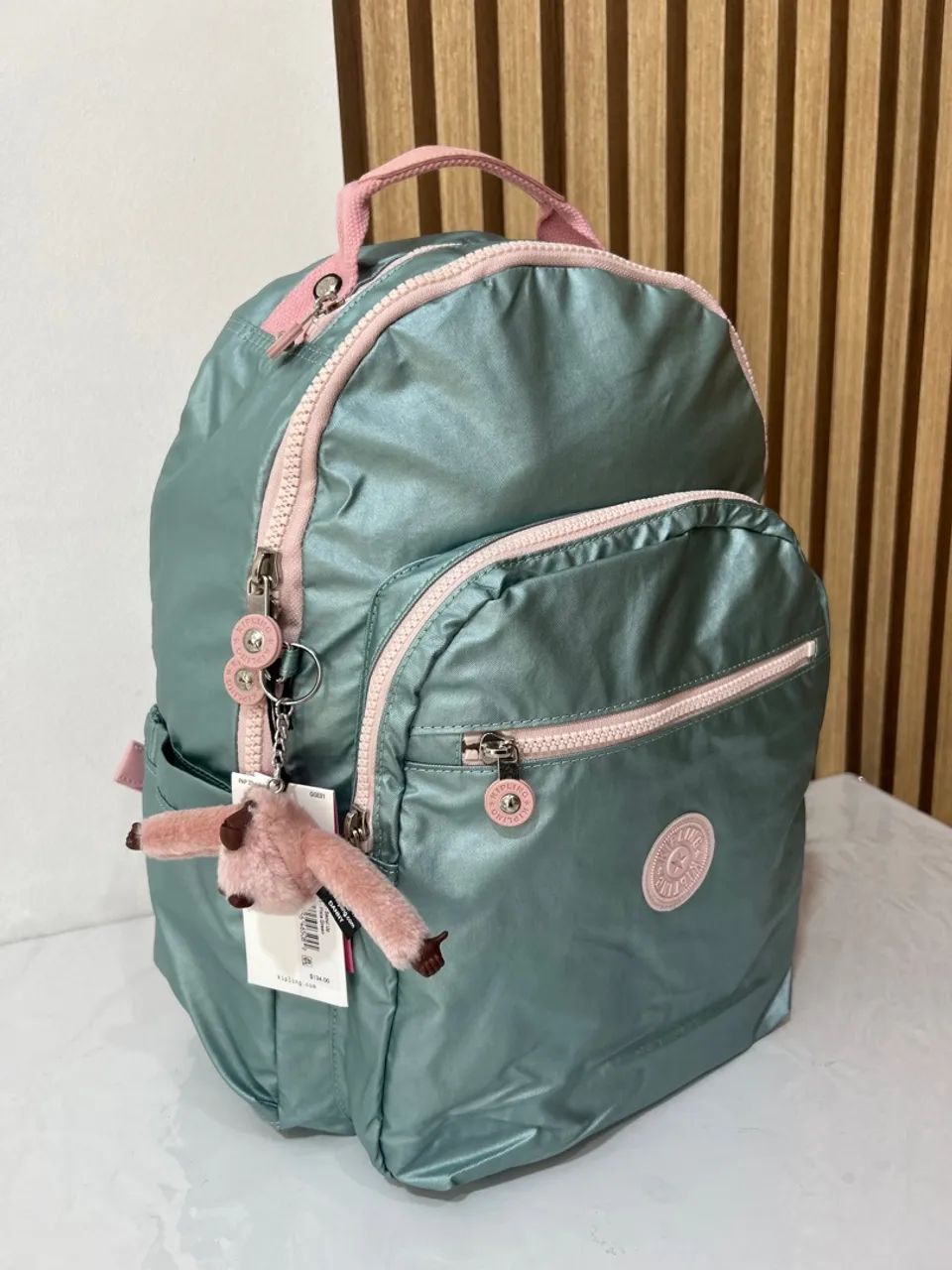 Mochila Kipling Verde Metalizada