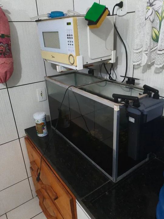Aquário completo com acessórios