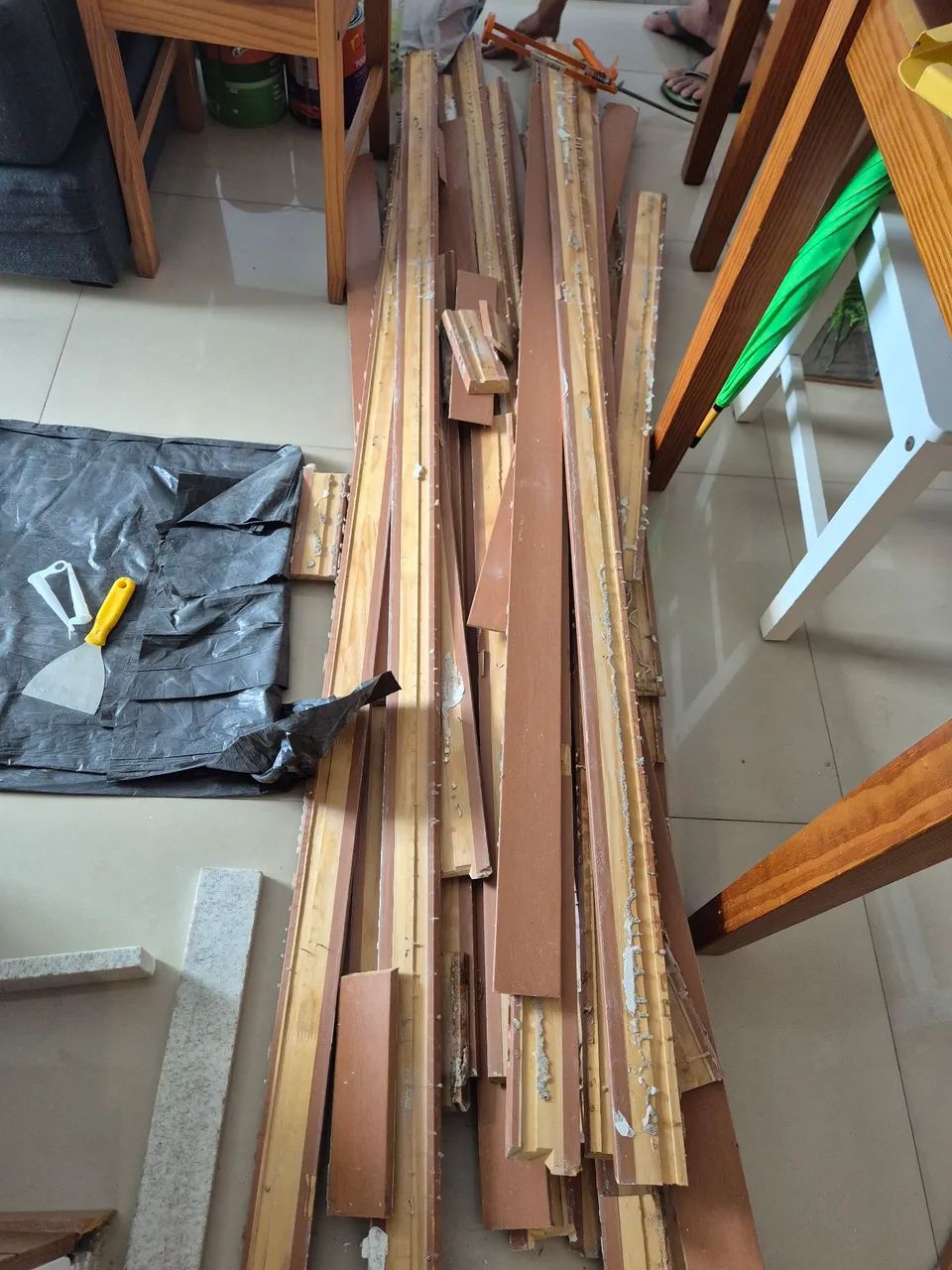 Rodapé de madeira  40 metros