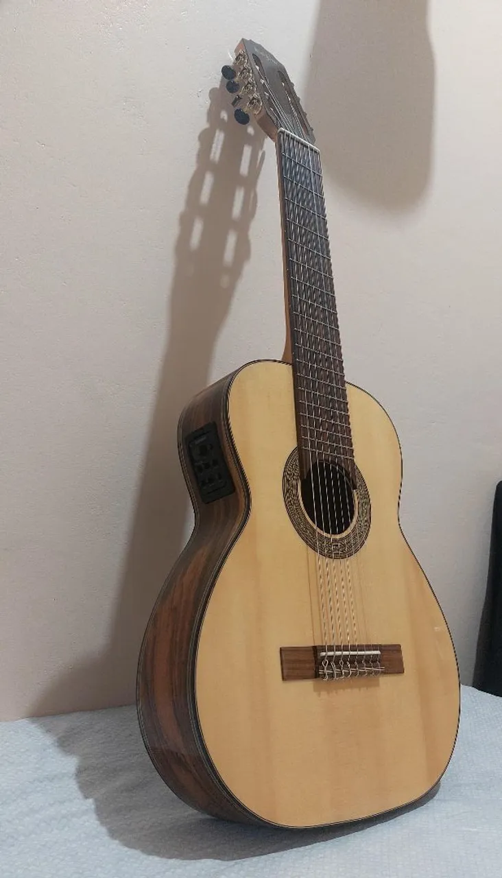 Violão Profissional de 8 Cordas Rozini Elétrico - Captação Fishman Original