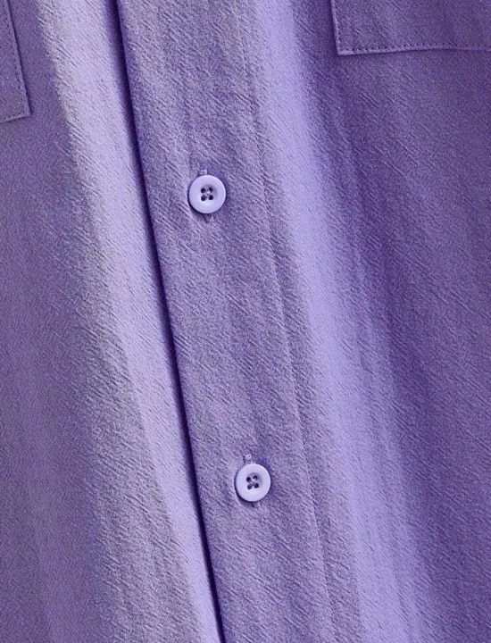 Camisa Masculina Oversized Manga Curta Lilás - Foto 4