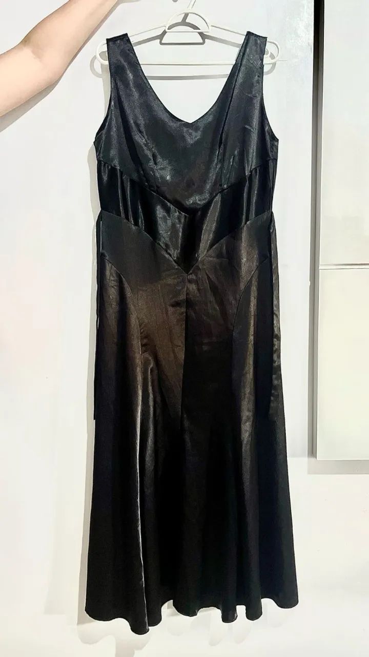 Vestido de Festa Longo Preto - Marca Charbon Tam G