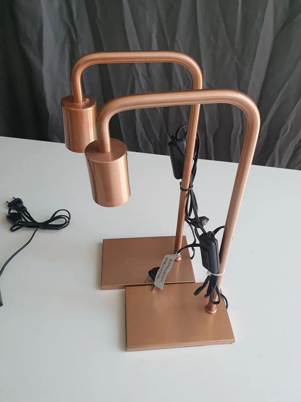 Par de luminária de mesa pipe