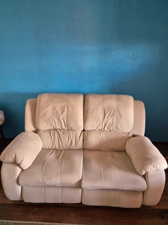 Sofá Retrátil 2 Lugares Bege - Foto 3