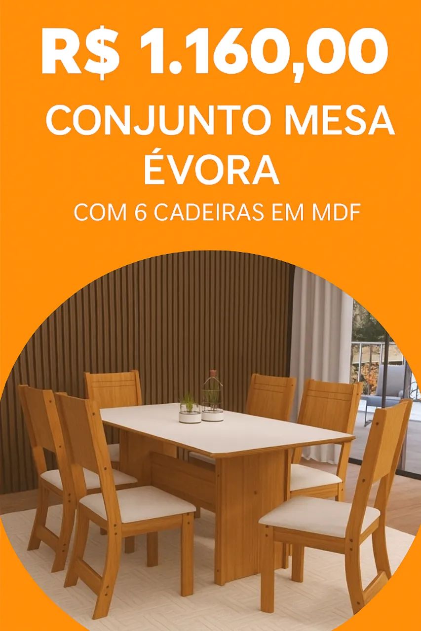 Mesa com 6 cadeiras64962150121091120