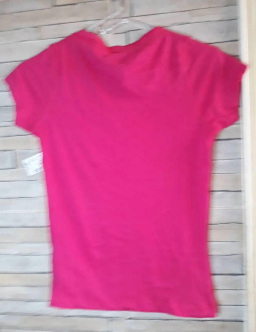 BLUSA MALHA DECOTE V TAM PP COR ROSA MORADO 100 % ALGODÃO - Foto 4