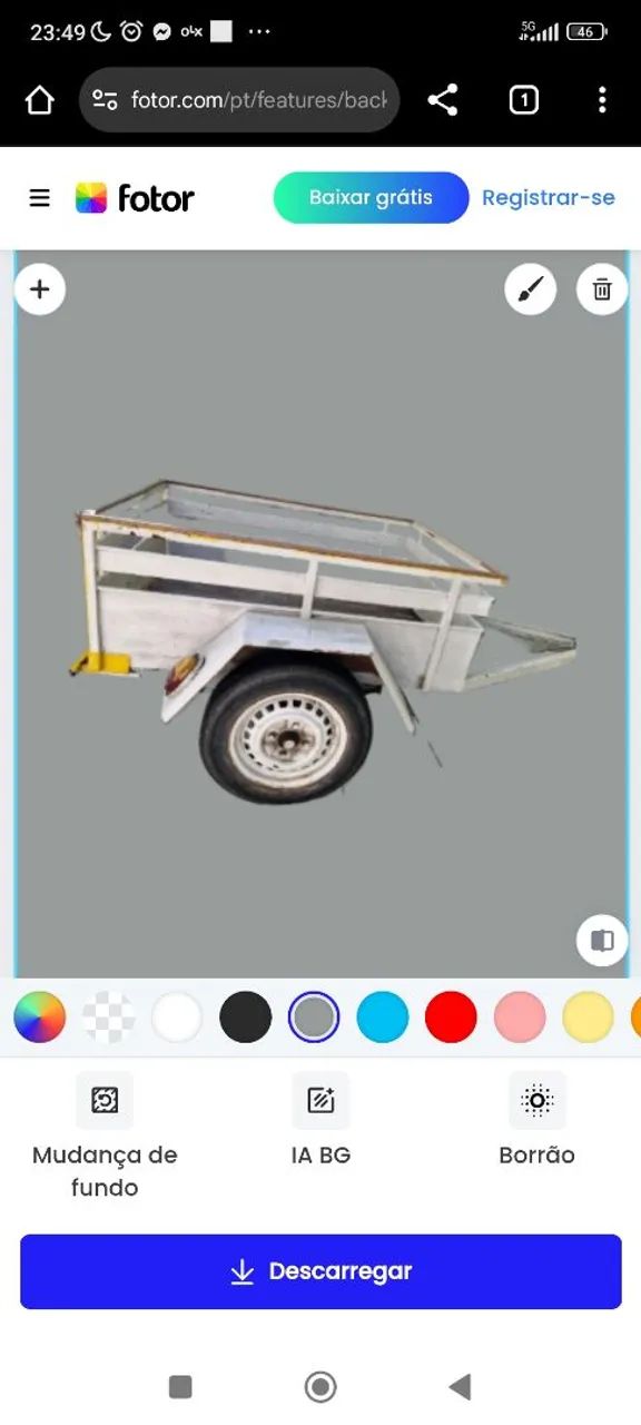 Carretinha/Reboque Antigo de madeira de 1 eixo.